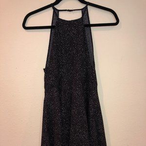 Paper Crane Black Polka Dot Mini Halter Dress